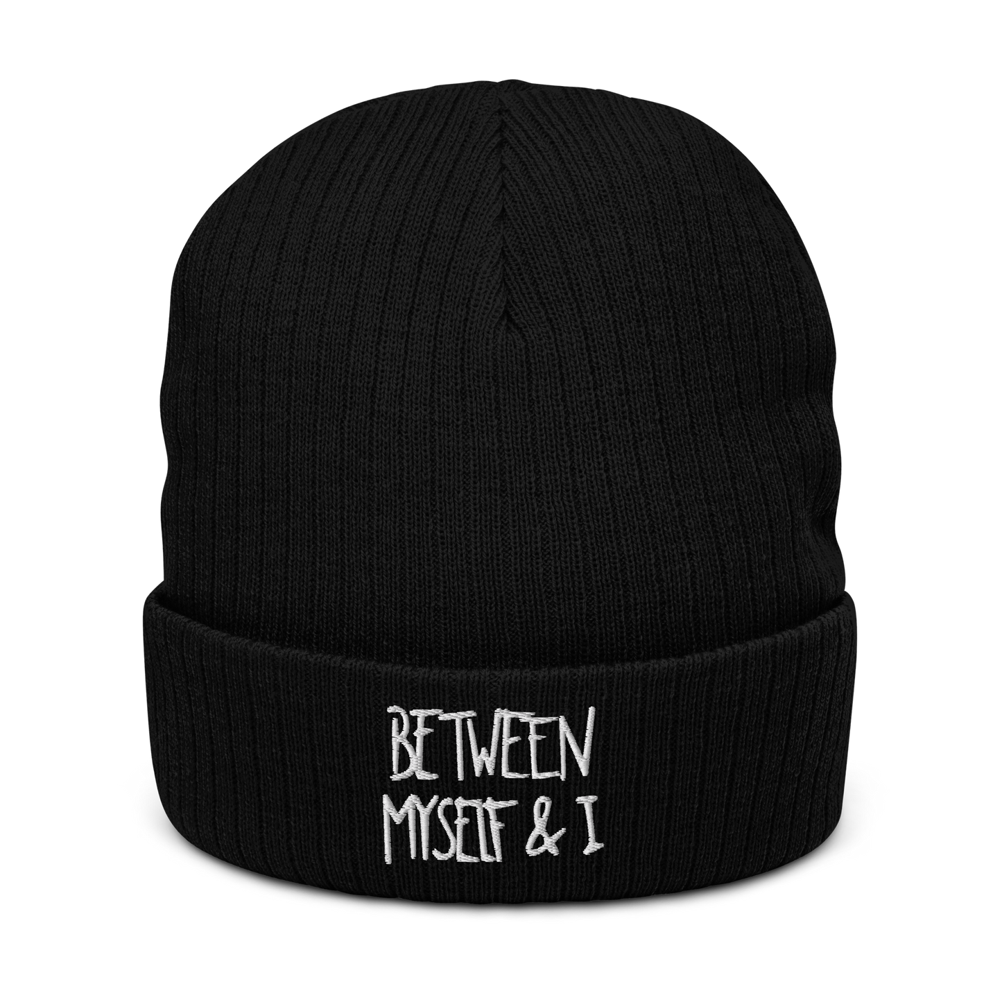 between myself & I beanie